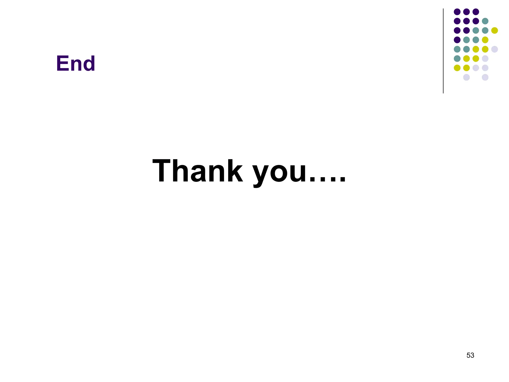 53
End
Thank you….
 
