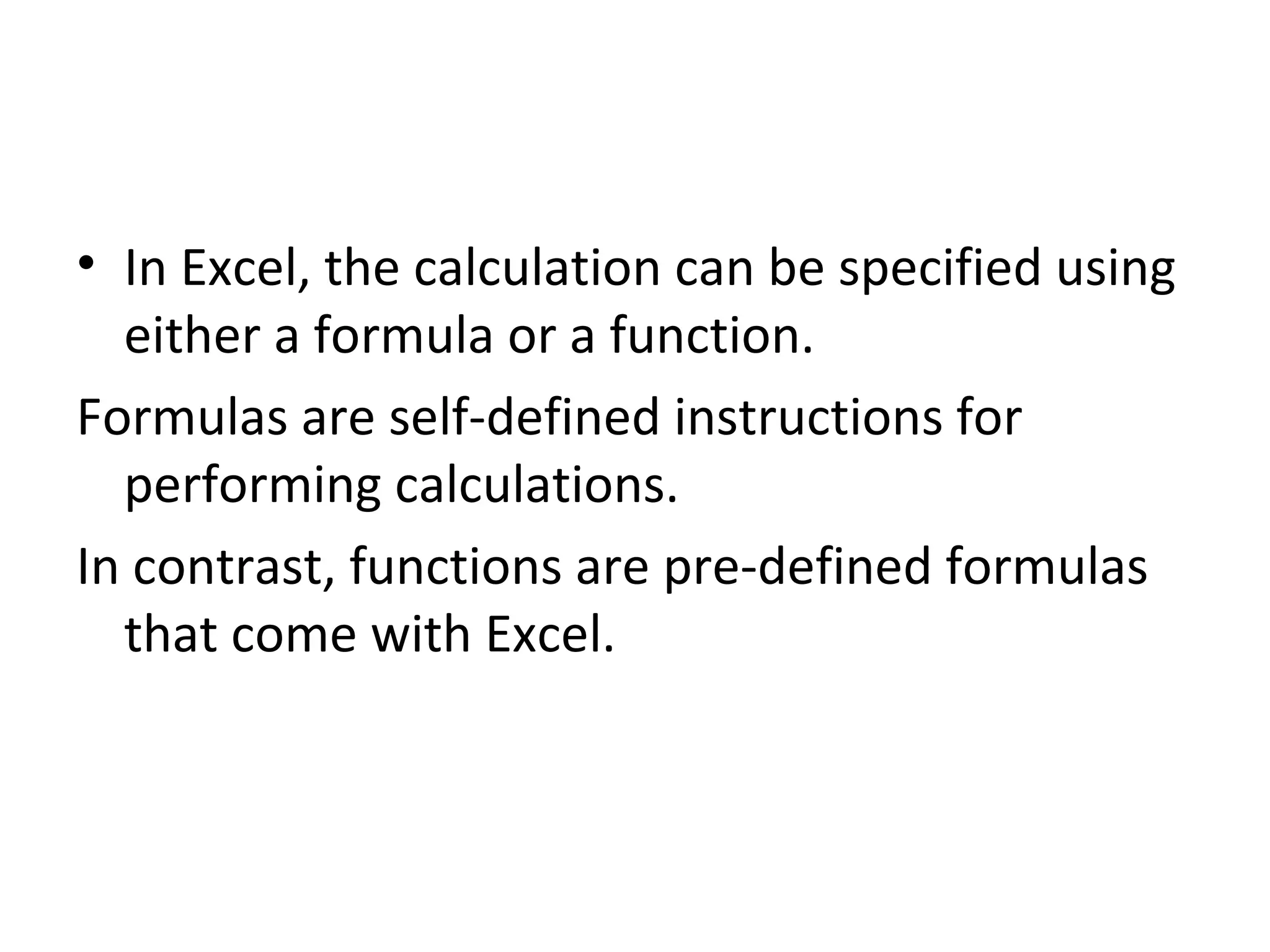 MS excel functions | PPT