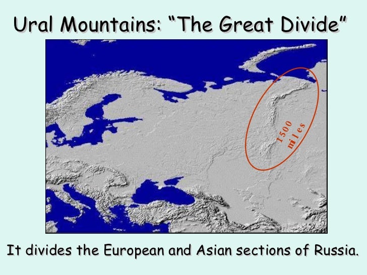 What landform separates Europe from Asia?