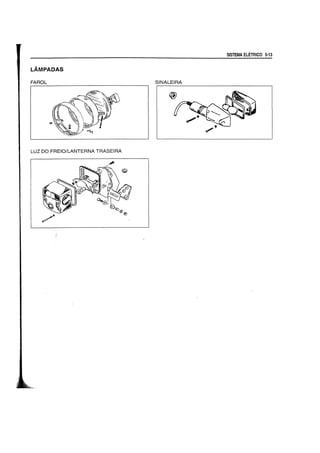 LAMPADAS
FAROL
LUZ DO FREIO/LANTERNA TRASEIRA
SISTEMA ELETRICO 5-13
SINALEIRA
 