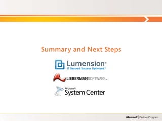 Summary and Next Steps
 