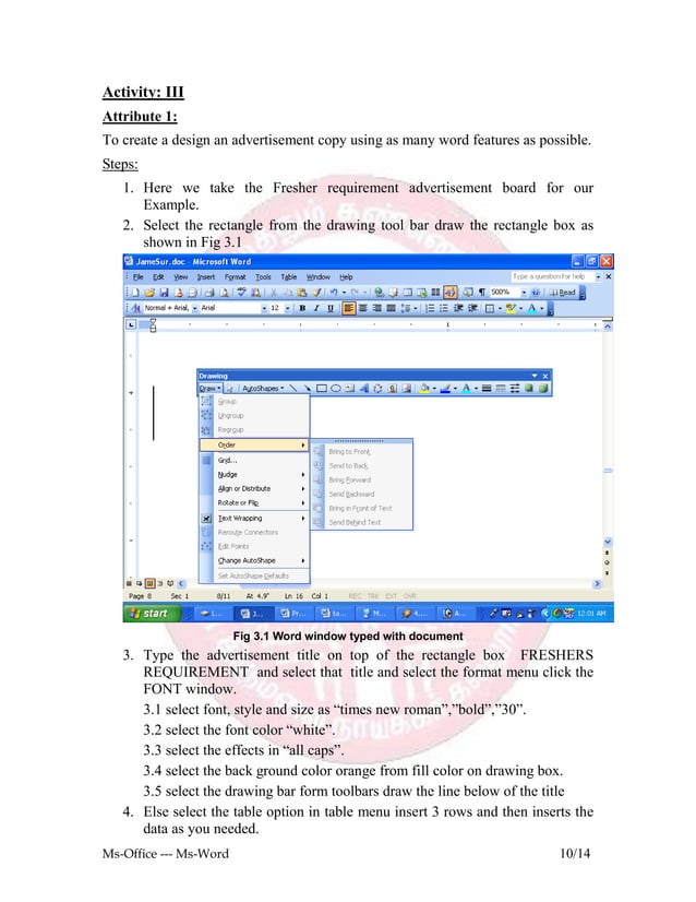 Ms office practical | PDF