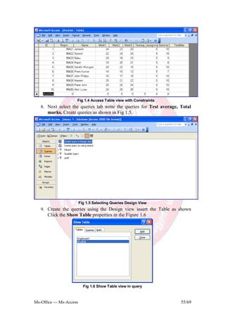 Office Practicum Database View Ms office practical | PDF