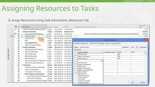 Assigning Resources to Tasks
2. Assign Resources Using Task Information, Resources Tab
 