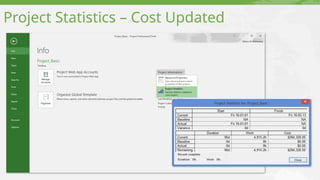 Project Statistics – Cost Updated
 