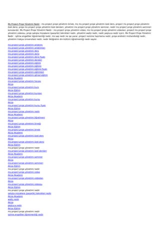 Ms project-proje-yonetimi-nedir