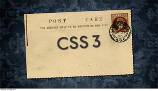 C SS 3

Monday, 23 May 2011
 