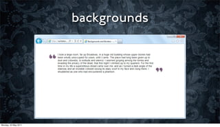 backgrounds




Monday, 23 May 2011
 