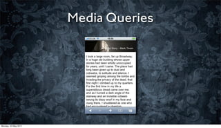 Media Queries




Monday, 23 May 2011
 