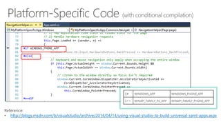 Reference: 
• http://blogs.msdn.com/b/visualstudio/archive/2014/04/14/using-visual-studio-to-build-universal-xaml-apps.aspx 
 