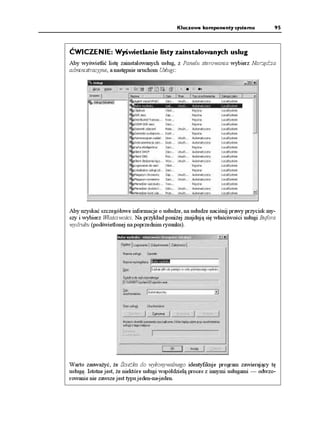 Kluczowe komponenty systemu              93


       dokonujące kolejnego uwierzytelniania. Zdolność ta pozwala wielu dostawcom siecio-
       wym pobierać informacje dotyczące identyfikacji i uwierzytelniania podczas zwykłego
       logowania.

       Winlogon uaktywnia się nie tylko podczas logowania i wylogowywania się u ytkownika,
       ale tak e gdy przechwytuje sekwencję SAS z klawiatury. Na przykład naciśnięcie
       Ctrl+Alt+Delete przez zalogowanego u ytkownika powoduje pojawienie się okna dialo-
       gowego systemu bezpieczeństwa Windows, które umo liwia wylogowanie się, uruchomie-
       nie Mened era zadań, zablokowanie stacji roboczej, zamknięcie systemu, itd. To Winlogon
       jest procesem, który obsługuje te opcje.

       Więcej informacji na temat procesu Winlogon znajduje się w rozdziale 8.


        ĆWICZENIE: Obserwacja wielu sesji
        Jeśli zainstalowane są usługi terminalowe, Mened er sesji tworzy osobne instancje pro-
        cesów Csrss oraz Winlogon dla ka dego podłączonego u ytkownika. Lista sesji mo e
        być wyświetlona za pomocą polecenia UGUUKQP w programie uruchomieniowym jądra.
        W poni szym przykładzie w systemie znajdują się trzy aktywne sesje. (Polecenie
         UGUUKQP pokazuje tylko proces Csrss.exe wchodzący w skład sesji, mimo e ka da sesja
        zawiera więcej procesów).
          MF   UGUUKQP
           
