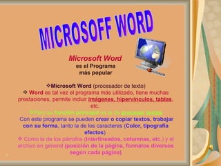 MICROSOFF WORD  ,[object Object],[object Object],[object Object],[object Object],[object Object],[object Object],[object Object],[object Object]