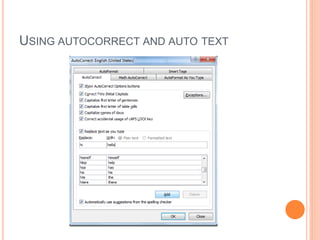 Office automation presentation for MS word | PPT