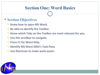 MS Word Basics Training