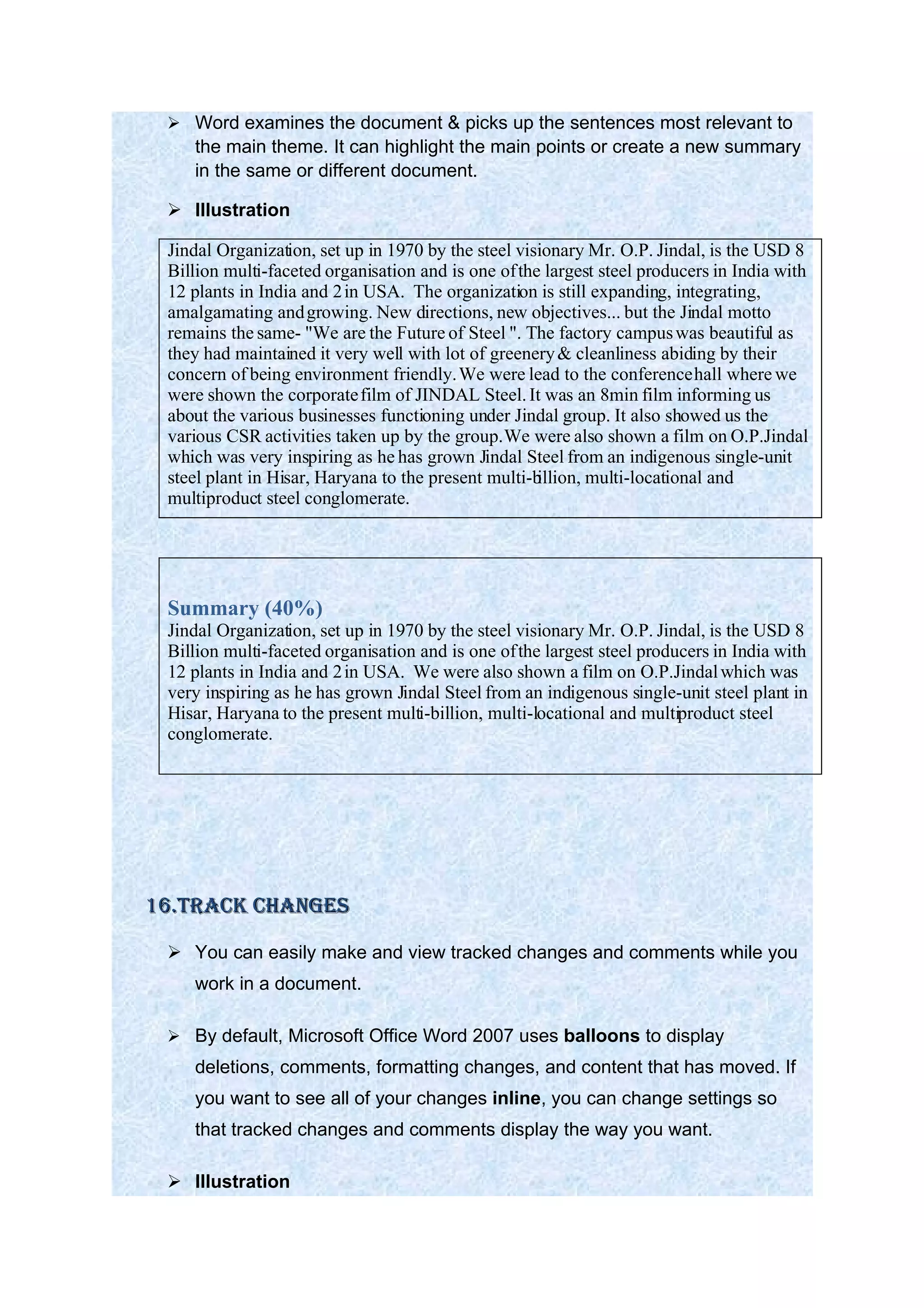 MS Word 2007_Features