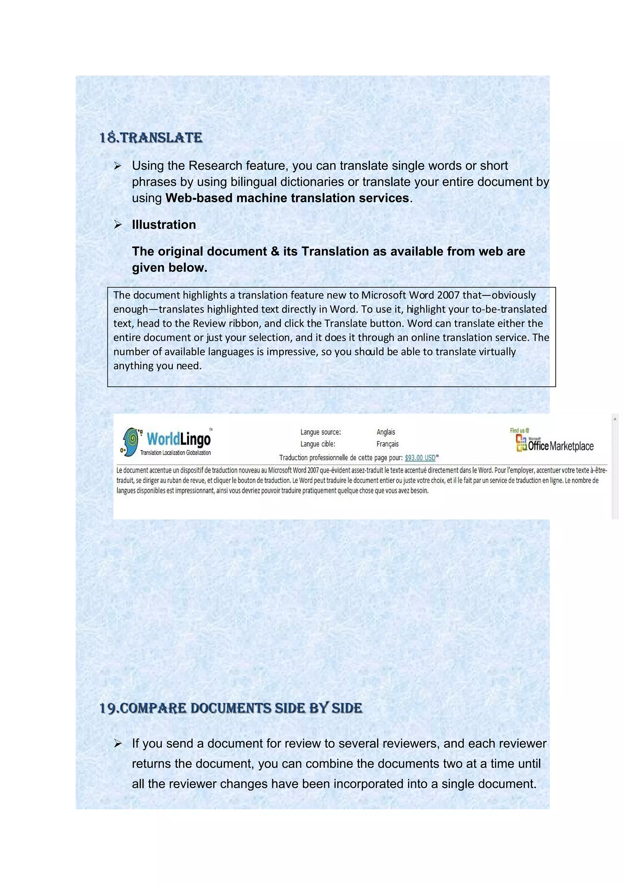 MS Word 2007_Features