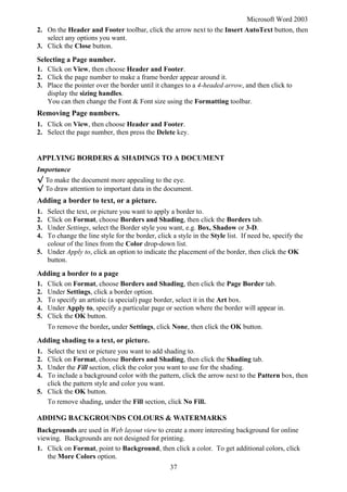 MS-Word notes.doc for students for learners | DOC
