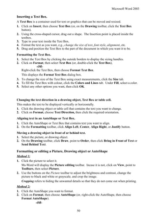 MS-Word notes.doc for students for learners | DOC
