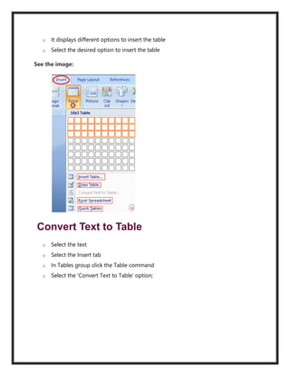 MS Word tutorial provides basic and advanced concepts of Word. | PDF