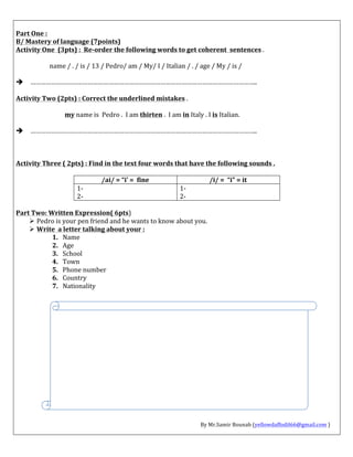 Ms1 level test 1 1st term 2014 2015 test 1 | PDF
