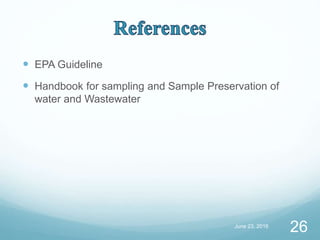 Epa Water Sampling Guide Planning A Sampling Event of Water and Wastewater | PPTX