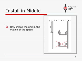 Install in Middle Only install the unit in the  middle  of the space 