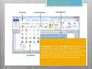 Ms 2010 tutorial topic 4 editing a document (edit text_tutorial) | PPTX