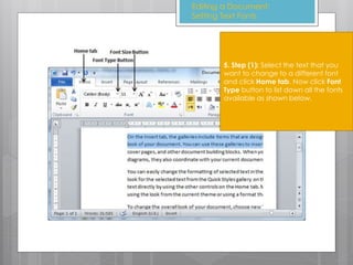 Ms 2010 tutorial topic 4 editing a document (edit text_tutorial) | PPTX