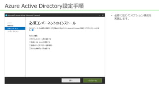 Azure Active Directory設定手順
• 必要に応じてオプション構成を
実施します。
 