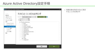 Azure Active Directory設定手順
• 同期対象を特定のOUに限定
することが出来ます
 