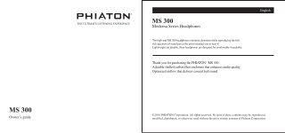Phiaton MS 300 User Guide | Phiaton