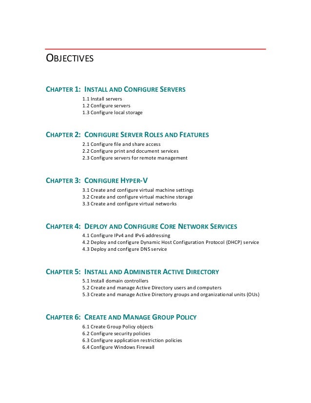 Mcsa Server 12 Exam Paper 1 Ms 70 410