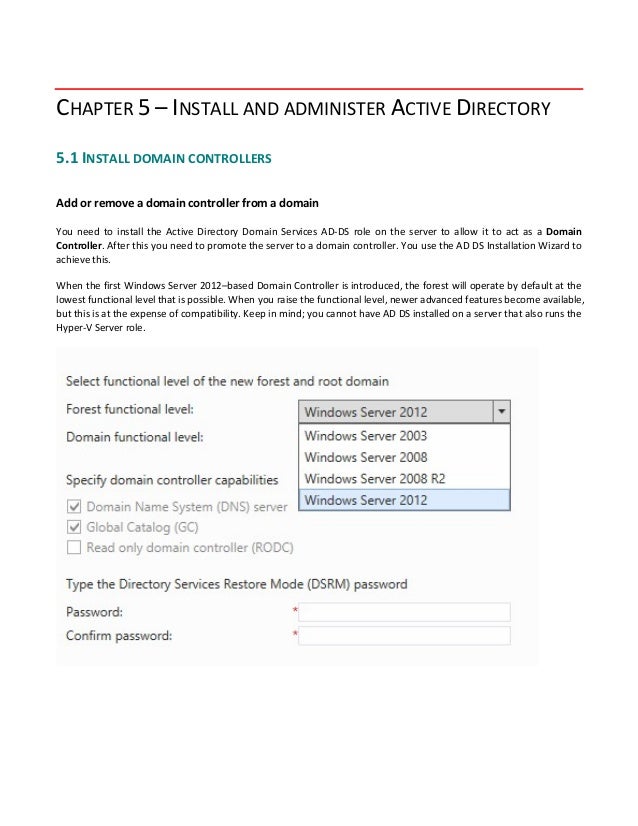 Mcsa Server 12 Exam Paper 1 Ms 70 410