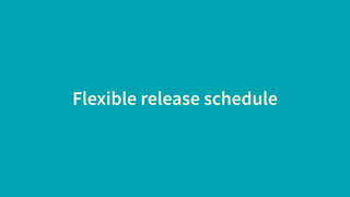 Flexible release schedule
 
