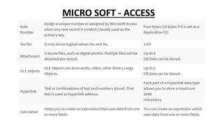 MICRO SOFT - ACCESS
 
