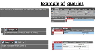 Example of queries
 