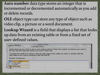 Ms access 2010 | PPTX | Databases | Computer Software and Applications