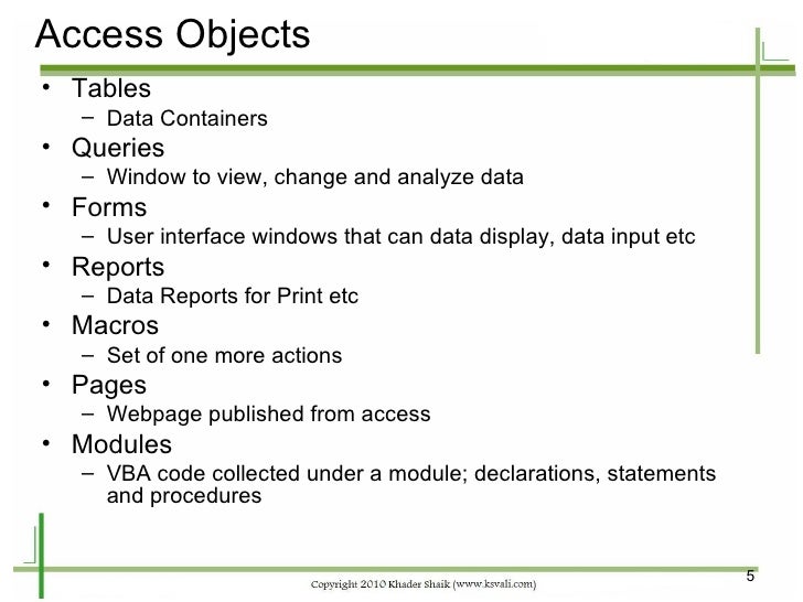 ms access part 1 one day workshop