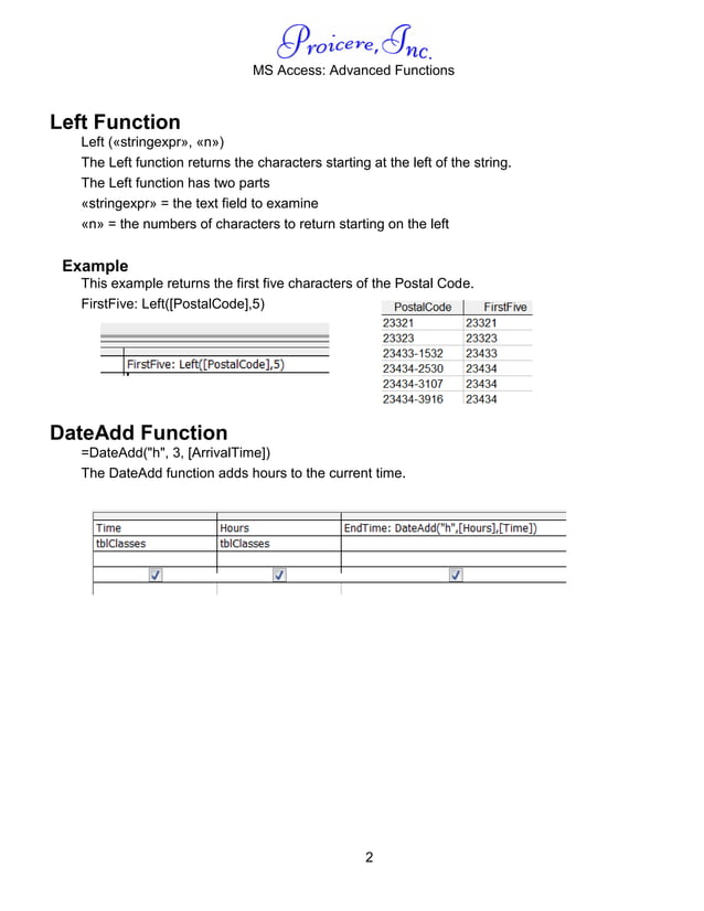 Ms access ii (class 5) iff function | PDF