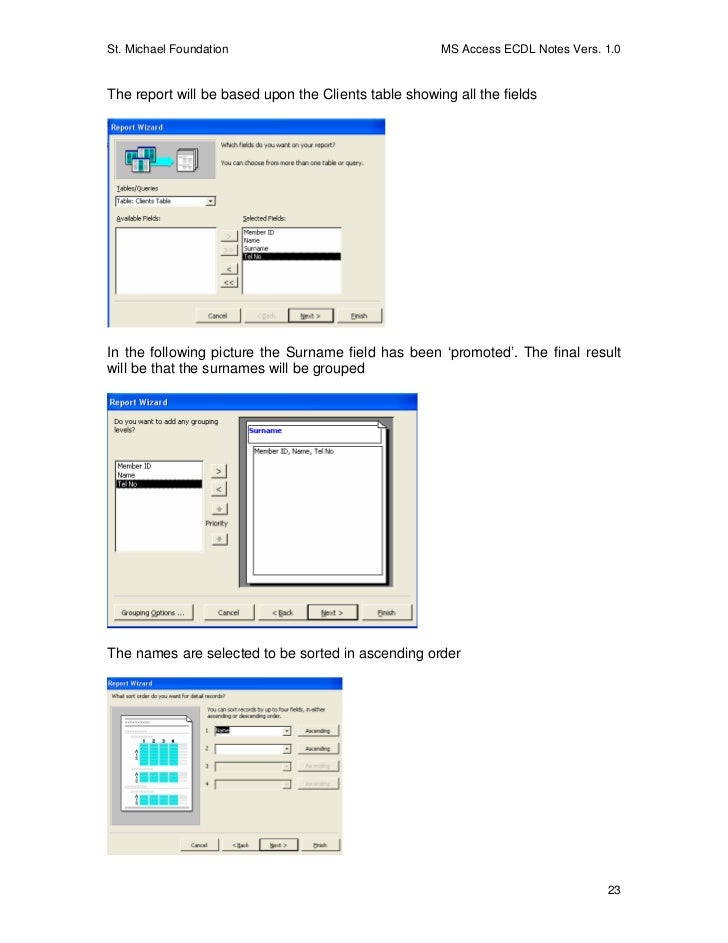 Ms access notes
