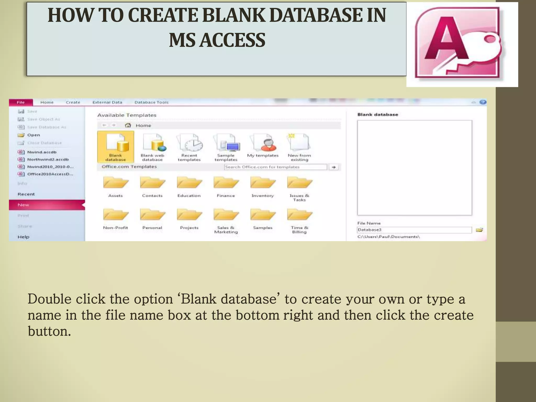 Ms access ppt 2017 by Gopal saha | PPT