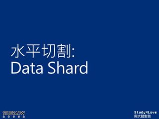 水平切割:
Data Shard
 