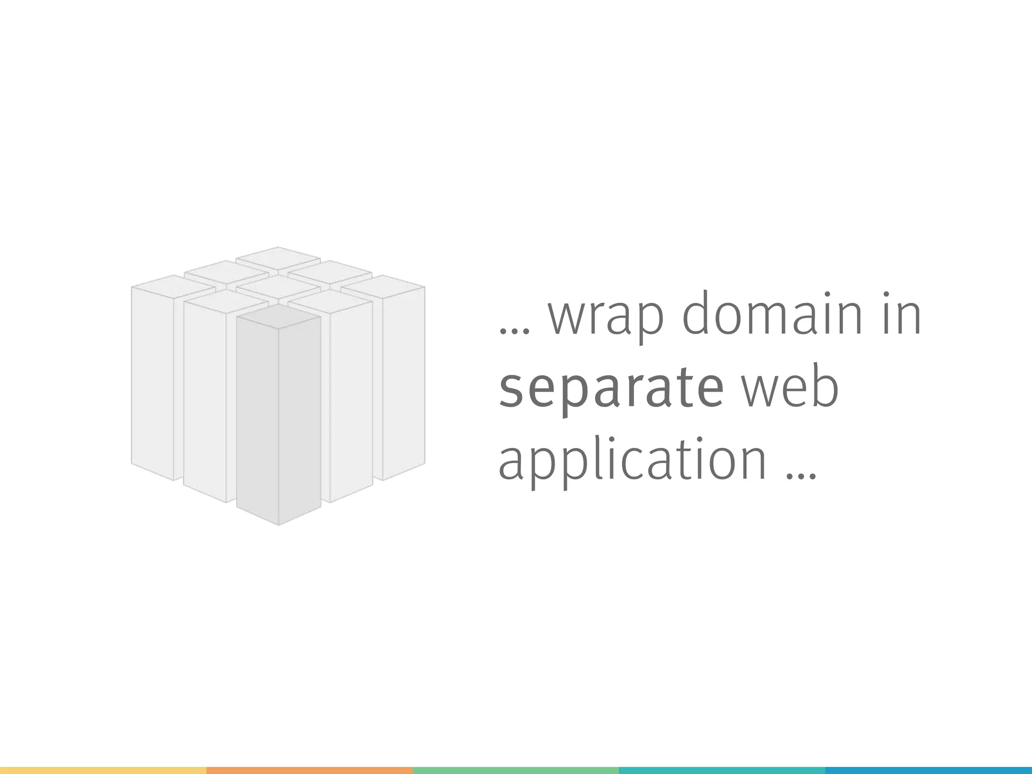 … wrap domain in
separate web
application …
 