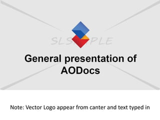 Note: Vector Logo appear from canter and text typed in
 