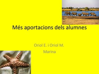 Més aportacions dels alumnes Oriol E. i Oriol M.  Marina 