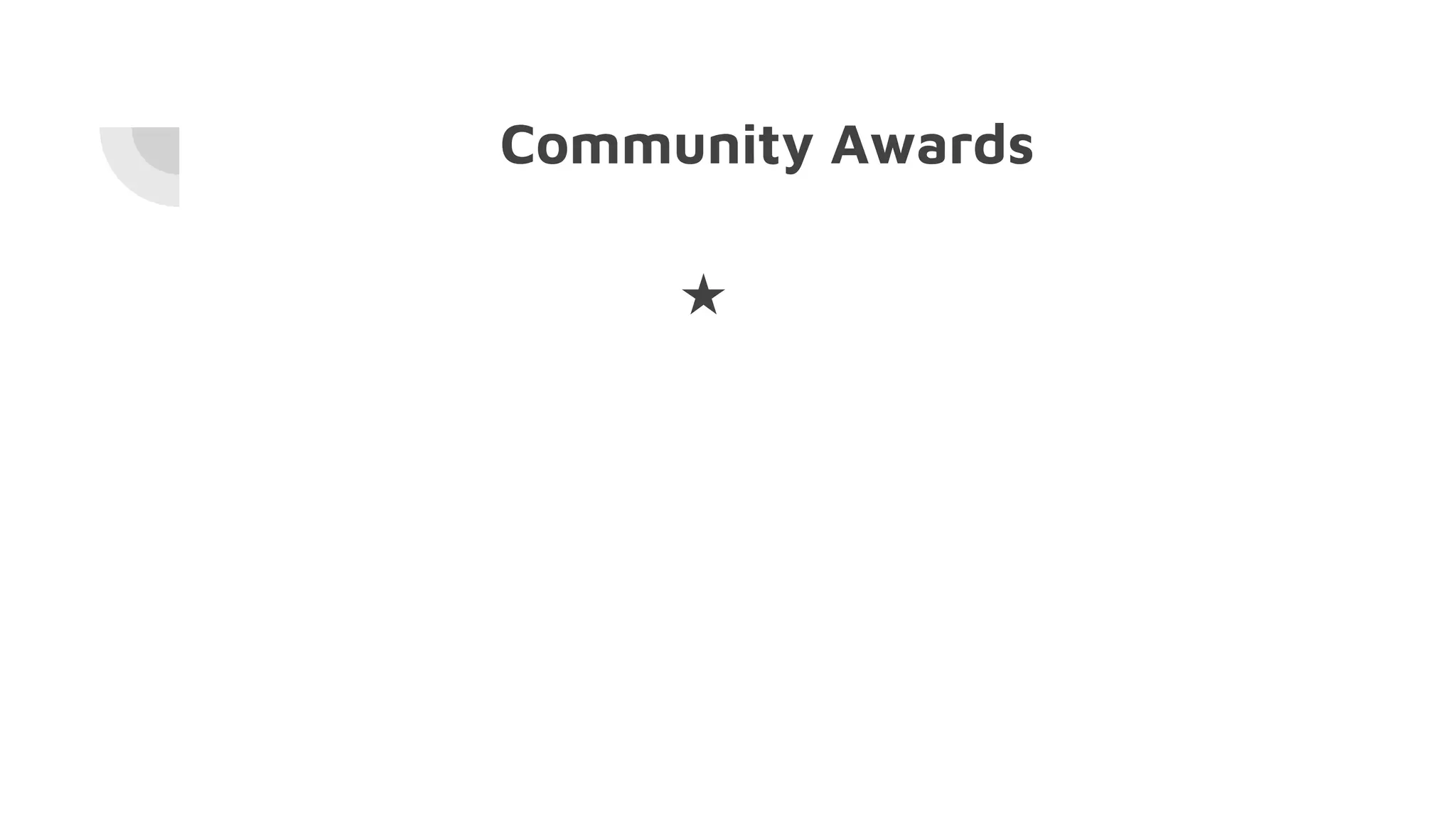 Community Awards
★
 
