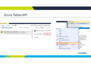 29
Azure Tables API 
 