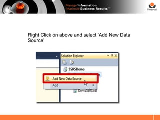 SM




Right Click on above and select ‘Add New Data
Source’
 