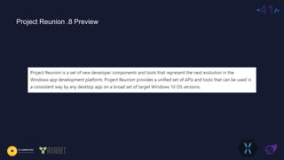 <41/>
Project Reunion .8 Preview
 