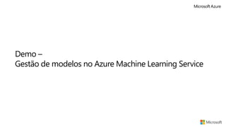 Demo –
Gestão de modelos no Azure Machine Learning Service
 